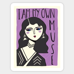 I am my own muse, Affirmation, Inspirational art, Motivational quotes, Woman art, Retro Sticker